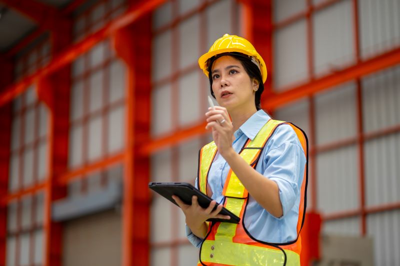 LTCAT o que é​: técnica de segurança do trabalho analisando ambiente industrial